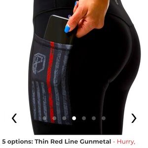 NWOT Born Primitive Rise and Grind thin red line leggings with pockets